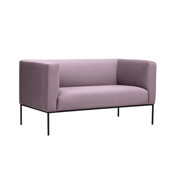 Púdrovoružová zamatová dvojmiestna pohovka Windsor & Co Sofas Neptune, 145 cm-image-2