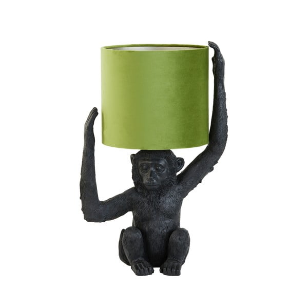 Zeleno-čierna stolová lampa (výška 51 cm) Monkey - Light & Living