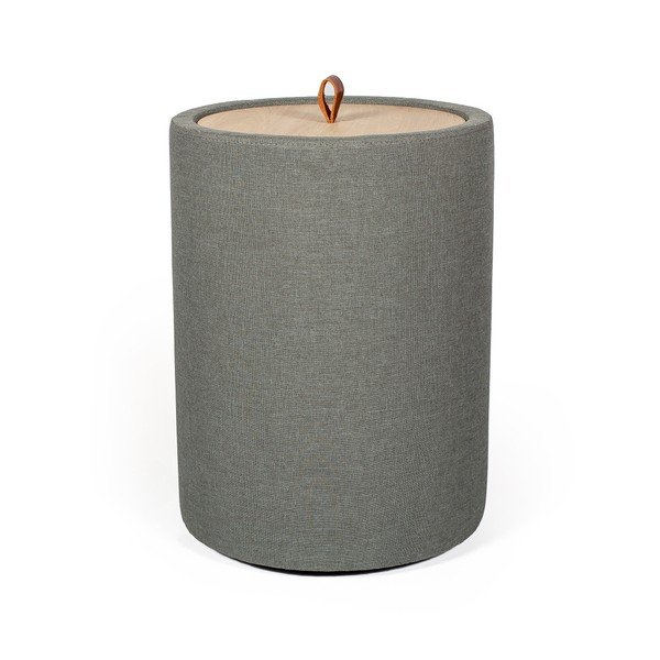 Odkladací stolík v zelenosivej farbe s odnímateľnou doskou z dubového dreva Askala Ibisco, ⌀ 36 cm