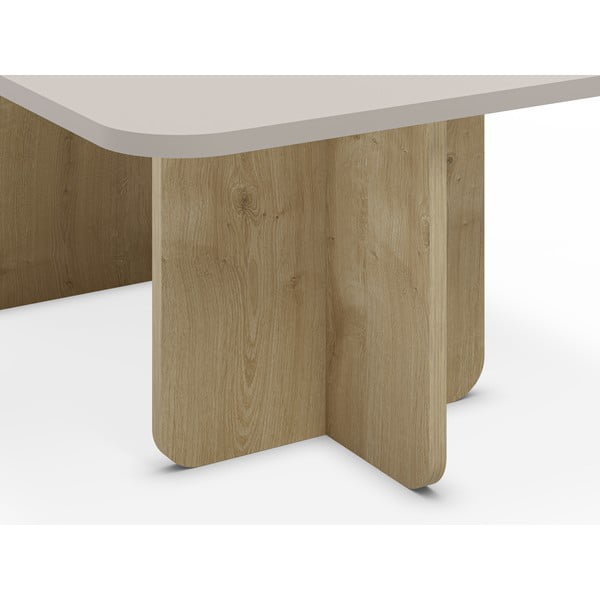 Krémovobiely/v prírodnej farbe konferenčný stolík v dekore duba 56x100 cm Hillary – Marckeric-image-4