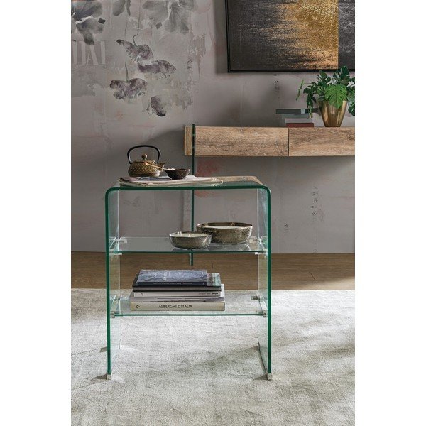 Sklenený odkladací stolík 40x50 cm Iride – Bizzotto-image-1