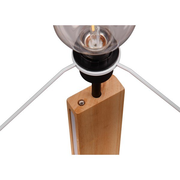 Stojacia lampa v čiernej a prírodnej farbe s textilným tienidlom (výška 150 cm) Rahul – Trio-image-1