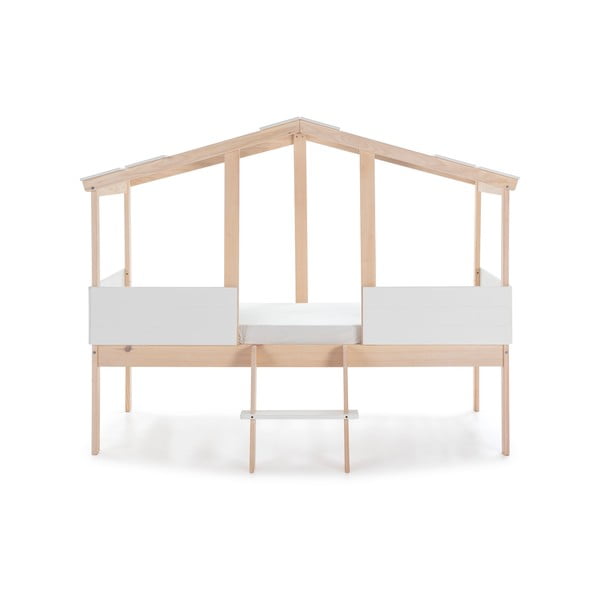 Biela/v prírodnej farbe domčeková vyvýšená detská posteľ 90x190 cm Parma – Marckeric