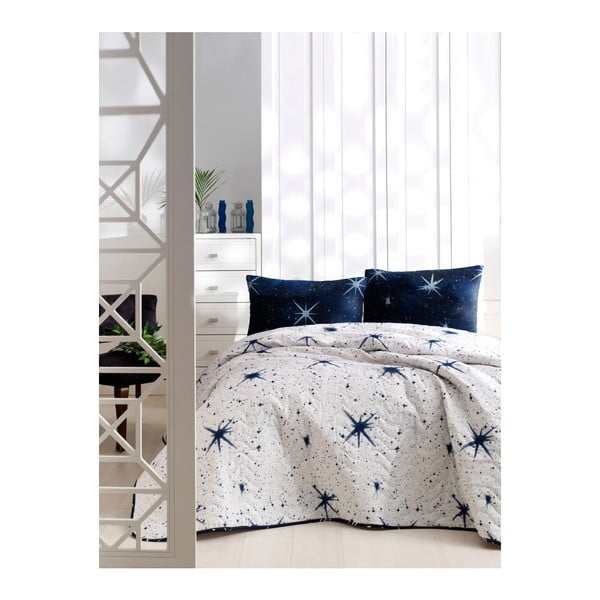 Set bavlnenej prikrývky cez posteľ a 2 obliečok na vankúše Masso Pura, 200 × 220 cm