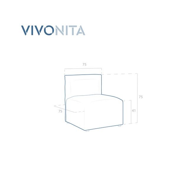 Smaragdovozelený stredný modul pohovky Vivonita Velvet Cube-image-1