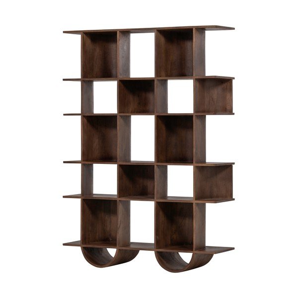 Tmavohnedá knižnica z mangového dreva 130x180x35 cm Sinne – WOOOD-image-2