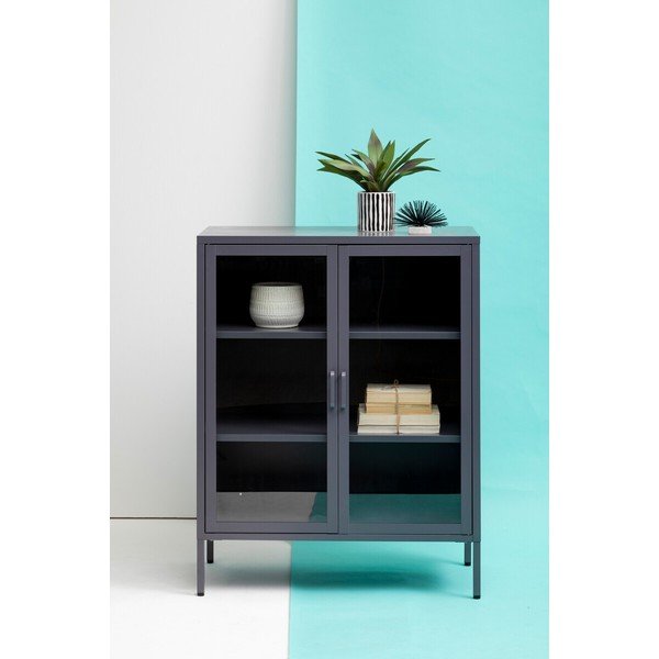 Sivá oceľová vitrína 80x102x40 cm Acier – Premier Housewares-image-3