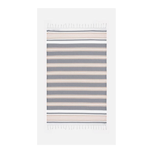 Béžovo-sivá osuška s prímesou bavlny Kate Louise Cotton Collection Line Beige Grey, 100 × 180 cm