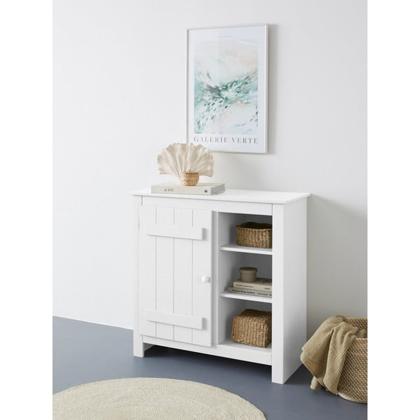 Biela skrinka z borovicového dreva 90x90 cm Bertram – Støraa-image-1