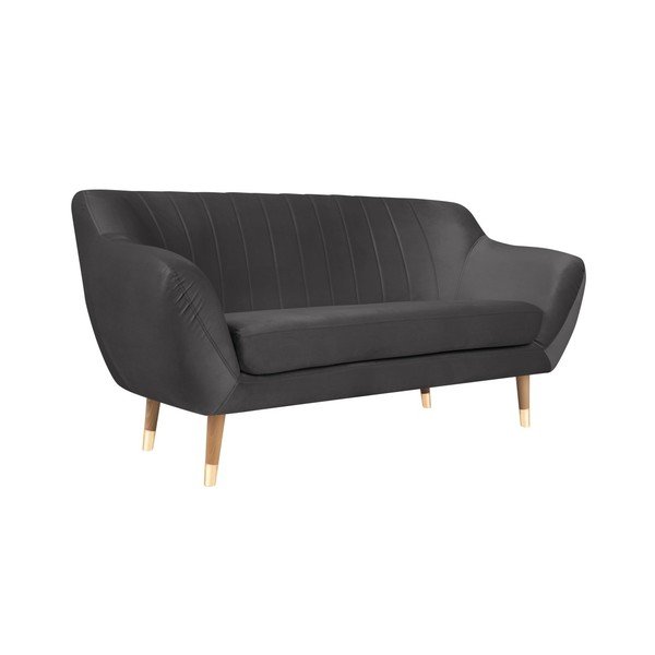 Sivá zamatová pohovka Mazzini Sofas Benito, 158 cm-image-2