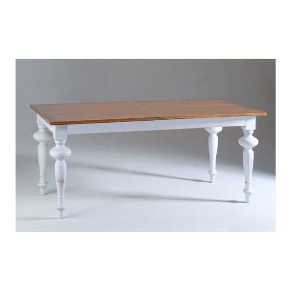Biely drevený rozkladací jedálenský stôl Castagnetti Adeline, 180 x 90 cm
