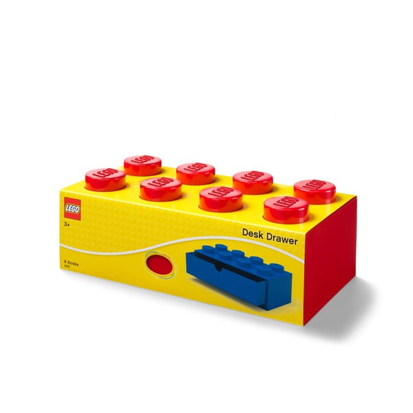 Červený stolový box so zásuvkou LEGO®, 31 x 16 cm-image-2