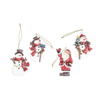 Súprava 4 vianočných ozdôb so Santa Clausom Ego Dekor