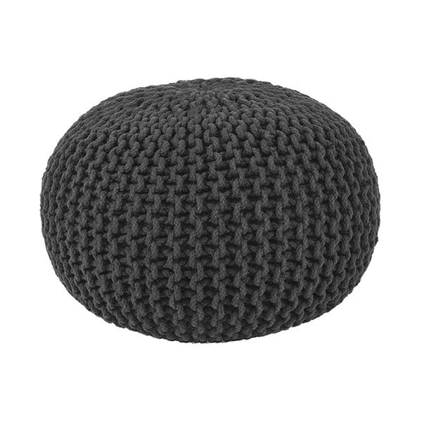 Čierny pletený puf LABEL51 Knitted,  ⌀  50 cm