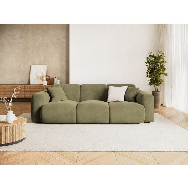 Khaki zamatová pohovka 235 cm Molino – Micadoni -image-1