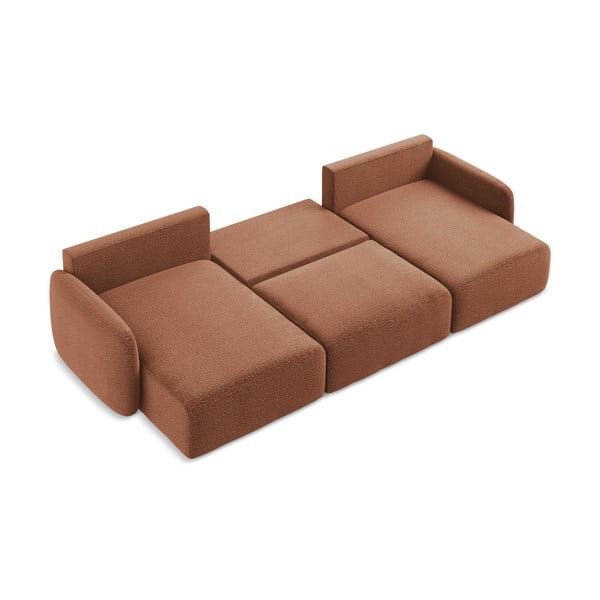 Rozkladacia/s úložným priestorom rohová pohovka v tehlovej farbe Kalena – Makamii-image-4