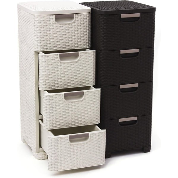 Tmavohnedá plastová vysoká kúpeľňová skrinka 33x79 cm Rattan – Curver-image-2