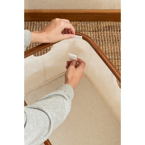 Krémový látkový skladací kôš na bielizeň Bamboo/Linen – Bigso-image-4