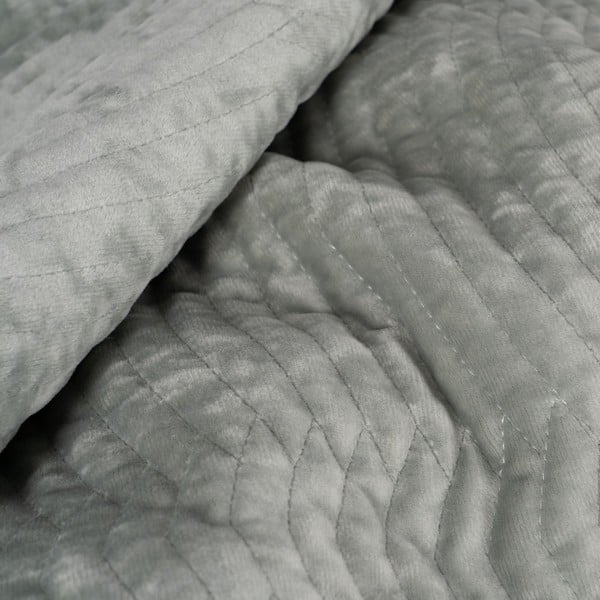 Sivozelený zamatový prešívaný pléd 180x260 cm – Ixia-image-2