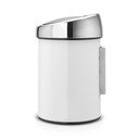 Biely dotykový oceľový odpadkový kôš 3 l Touch Bin – Brabantia