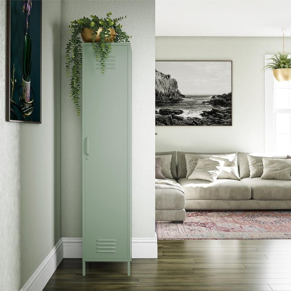 Zelená kovová skrinka 38x185x40 cm Mission District – Støraa-image-1