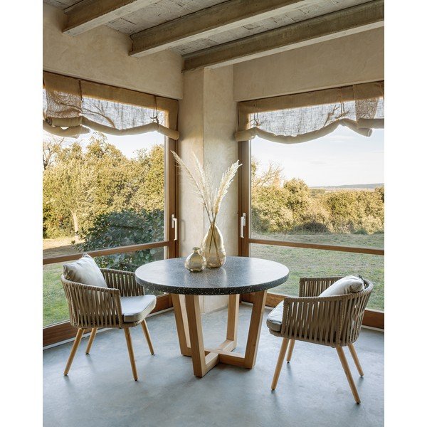 Tmavosivý záhradný stôl s doskou z kameňa Kave Home Shanelle, ø 120 cm-image-4