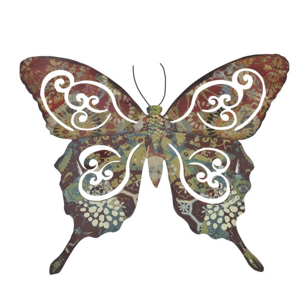 Kovový motýľ na stenu, 34 cm
