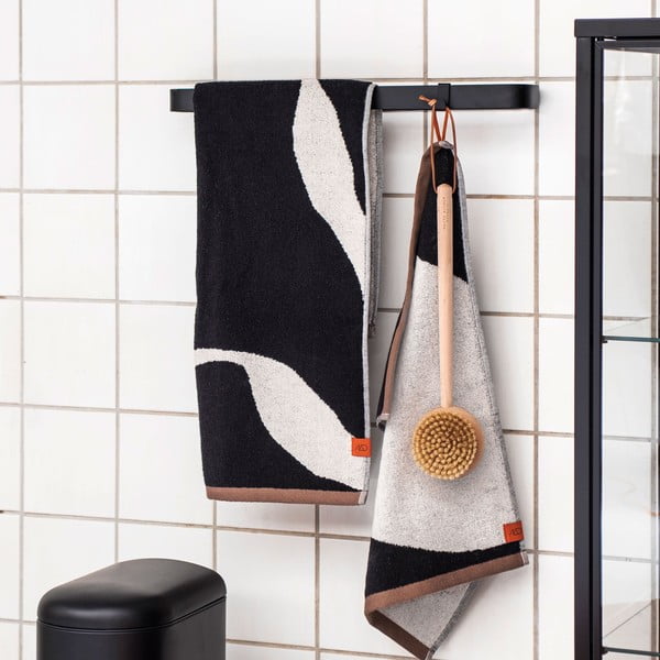 Čiernobiela osuška z Bio bavlny 70x133 cm Nova Arte – Mette Ditmer Denmark-image-2