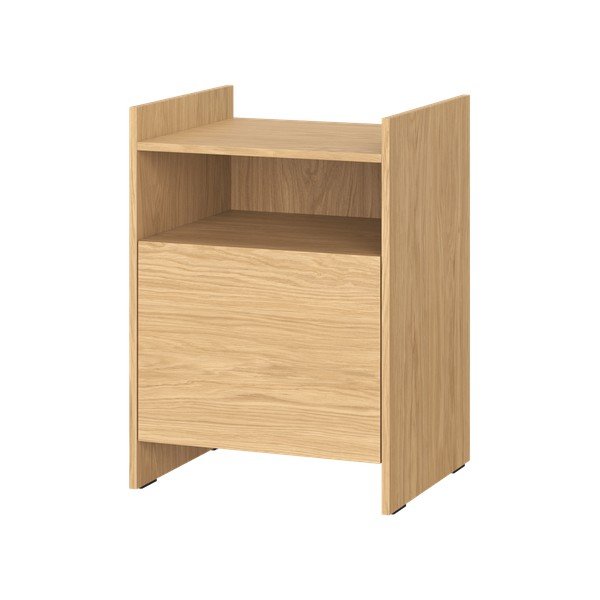 Nočný stolík v dekore duba s poličkami v prírodnej farbe Toopt – noo.ma