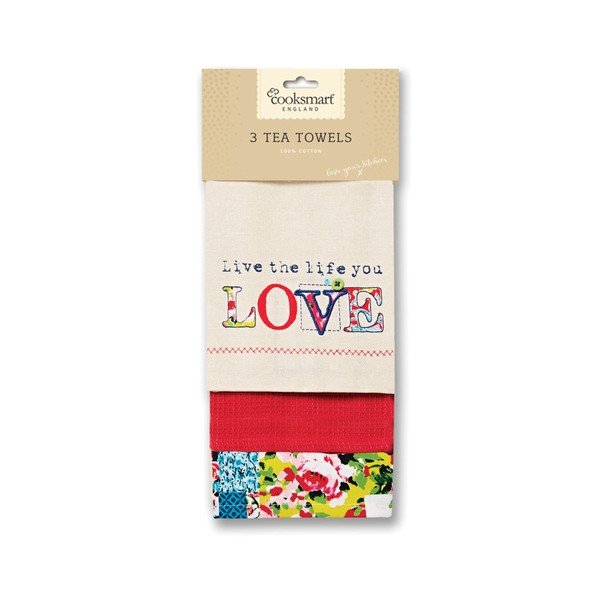 Sada 3 kuchynských utierok Cooksmart England Patchwork
