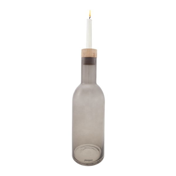 Váza/svietnik Bottle 30,5 cm, sivá