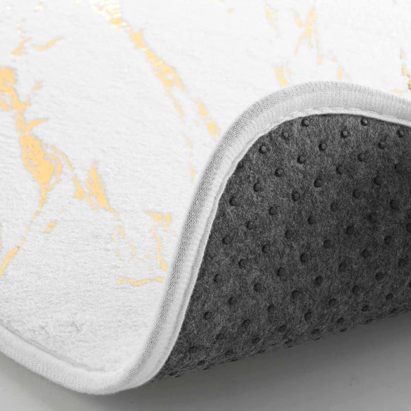 Biela/v zlatej farbe kúpeľňová predložka 45x75 cm Aquamarbre – douceur d'intérieur-image-2