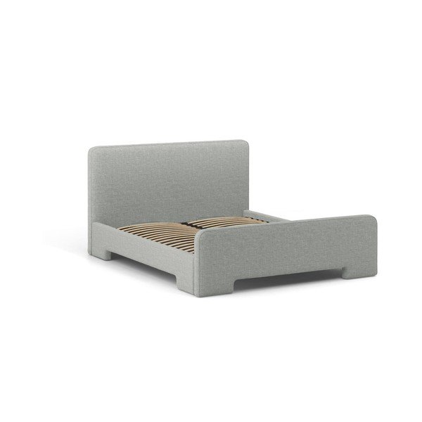 Svetlosivá čalúnená dvojlôžková posteľ s roštom 140x200 cm Eda – Micadoni -image-1
