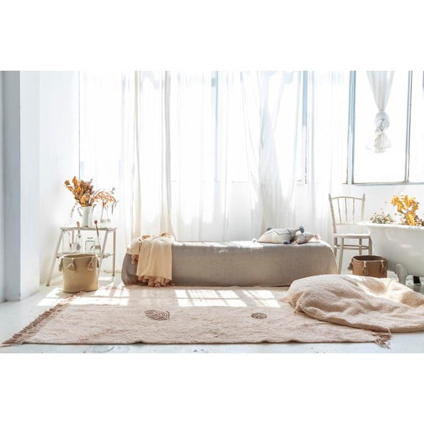 Krémový prateľný ručne tkaný bavlnený detský koberec 140x200 cm Pine Forest – Lorena Canals-image-1