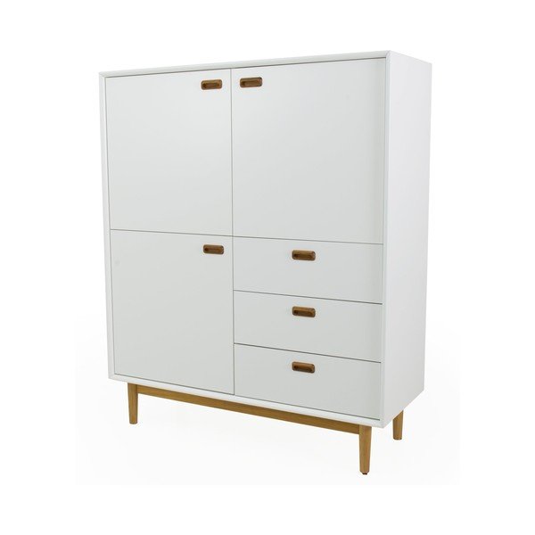 Biela vysoká komoda 114x137 cm Svea – Tenzo-image-2
