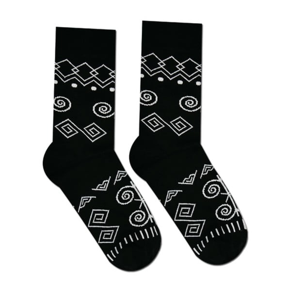 Čierne bavlnené ponožky Hesty Socks Geometry, vel. 35-38
