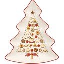 Červeno-biela porcelánová servírovacia miska v tvare vianočného stromčeka Villeroy & Boch Tree