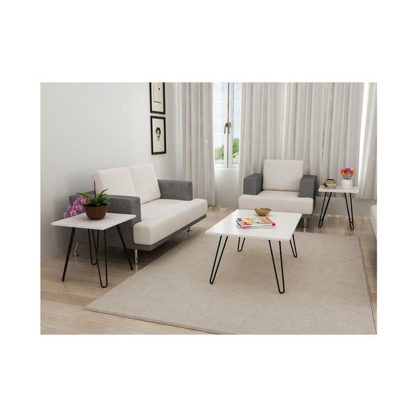 Sada 3 bielych konferenčných stolíkov Seren-image-2