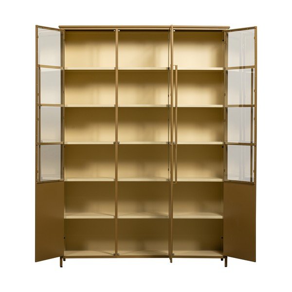 Kovová vitrína v horčicovej farbe 140x200x44 cm Exhibit – WOOOD-image-4