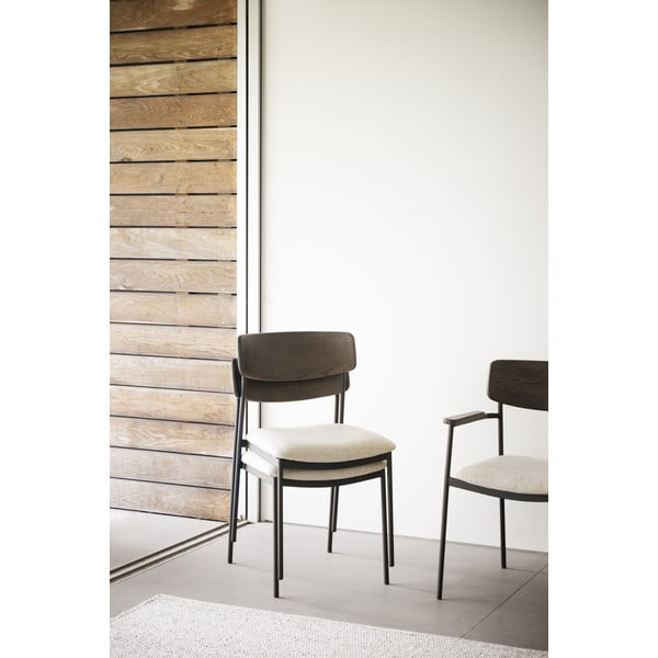 Krémovo-tmavohnedé jedálenské stoličky v súprave 2 ks Maymont – Rowico-image-2