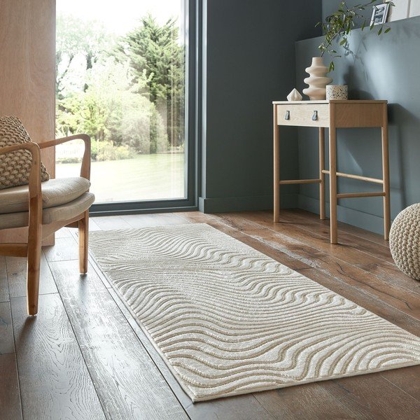 Béžový vlnený koberec behúň 80x230 cm Channel – Flair Rugs-image-2