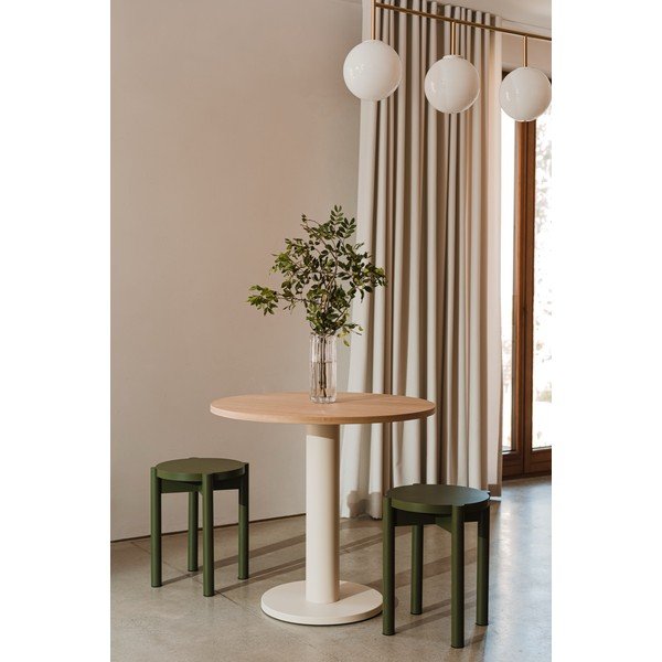 Okrúhly jedálenský stôl s doskou v dubovom dekore ø 80 cm Sool – noo.ma-image-2