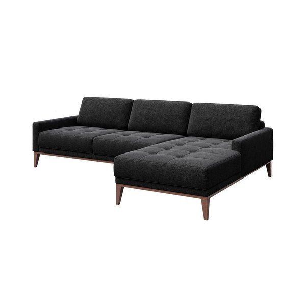 Antracitovosivá rohová pohovka MESONICA Musso Tufted, pravý roh-image-2