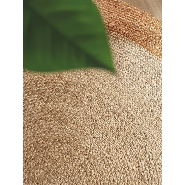 Obojstranný/ručne tkaný jutový okrúhly koberec slonovinový ø 240 cm Jutta Ivory – Hanse Home-image-3