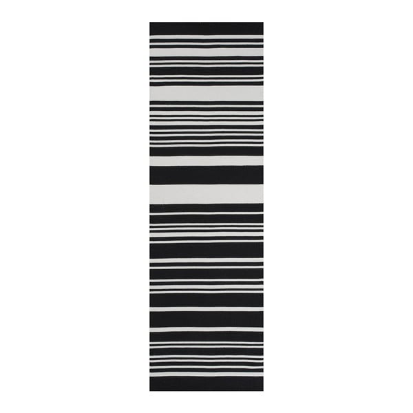 Čierny bavlnený koberec Linie Design Glorious, 60 x 90 cm