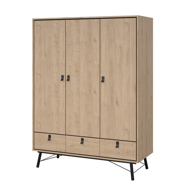 Šatníková skriňa v dekore duba v prírodnej farbe 150x200 cm Ry – Tvilum-image-3