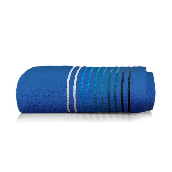 Modrý bavlnený uterák Maison Carezza Linea, 50 × 90 cm