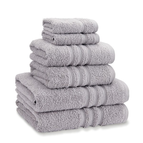 Svetlosivé froté bavlnené uteráky a osušky v súprave 6 ks Zero Twist – Catherine Lansfield