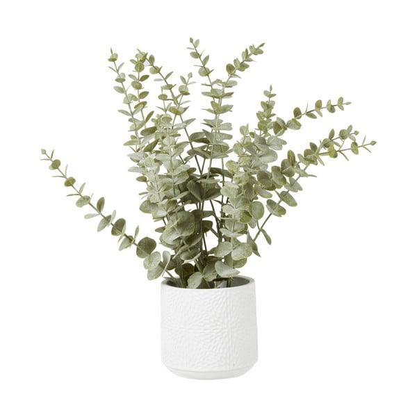 Umelá kvetina eukalyptu v bielom keramickom kvetináči Premier Houseware Fiori