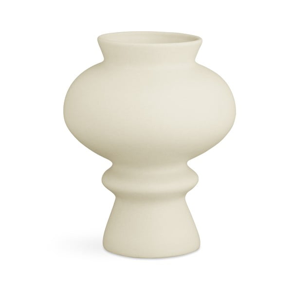 Krémovobiela keramická váza Kähler Design Kontur, výška 23 cm